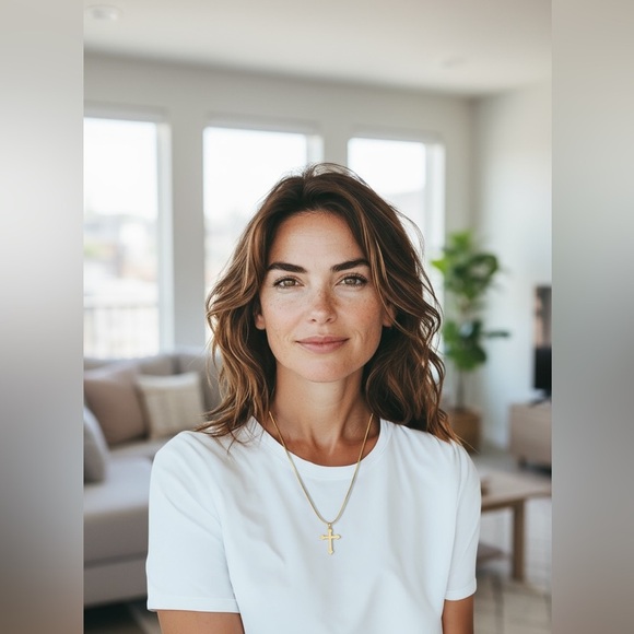 Gold Cross Pendant Necklace - Picture 7 of 7